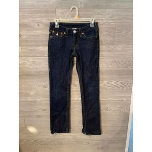 True religion women's 27 blue jeans straight fit sequined pockets‎